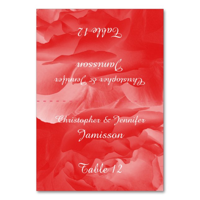 Tarjetas de mesa, personalizadas, rosa rosada de c (Anverso)