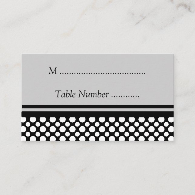 Tarjetas de mesa Personalizado de puntos de polka  (Anverso)
