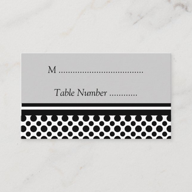 Tarjetas de mesa Personalizado de puntos de polka  (Anverso)
