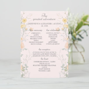 Tarjetas de mesa plegadas de flores silvestres de 