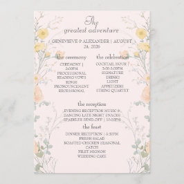 Tarjetas de mesa plegadas de flores silvestres de