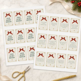 Tarjetas de Misión Secreta de Navidad Juego de Fie