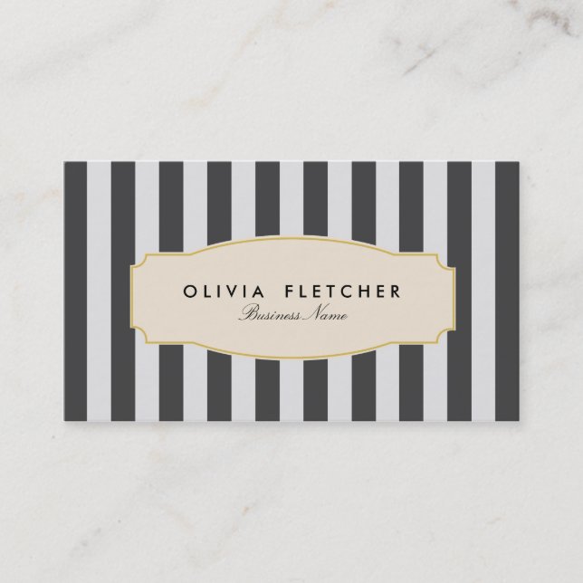 Tarjetas de moda Black Stripes Business (Anverso)