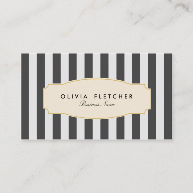 Tarjetas de moda Black Stripes Business (Anverso)