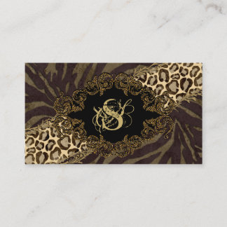 Tarjetas de Moda Business Cards Animal Zebra Ante
