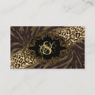 Tarjetas de Moda Business Cards Animal Zebra Ante 