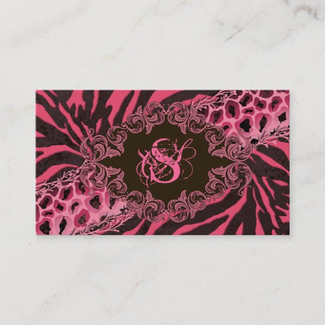 Tarjetas de Moda Business Cards Animal Zebra Leopa (Anverso)
