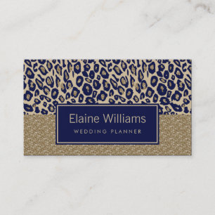 Tarjetas de moda de de Leopard dorado purpurina