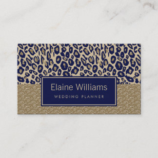 Tarjetas de moda de de Leopard dorado purpurina