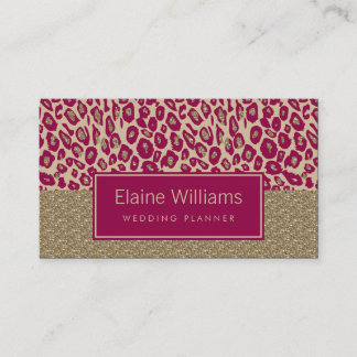 Tarjetas de moda de impresión Leopardo rosa dorado
