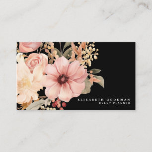 Tarjetas de moda elegantes de negocios rosa y negr