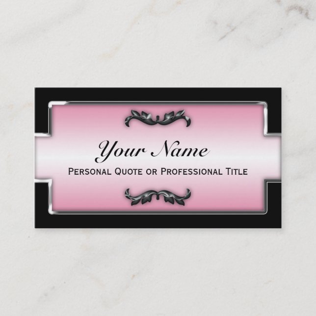 Tarjetas de moda para empresas de metal negro, bla (Anverso)