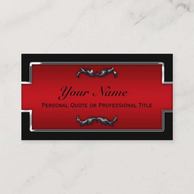 Tarjetas de moda para empresas de metal negro y ro (Anverso)