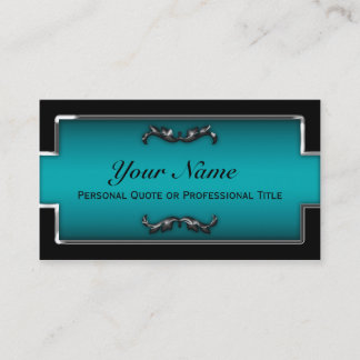 Tarjetas de moda para empresas metálicas negras y 