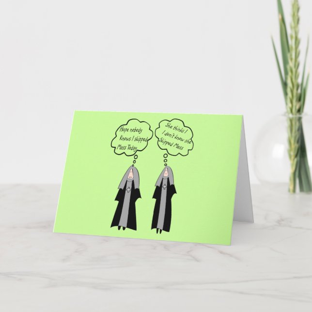 Tarjetas de monjas "Cosas que piensan las monjas"  (Anverso)