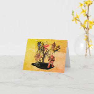 Tarjetas de monstruos goblins ogro Halloween