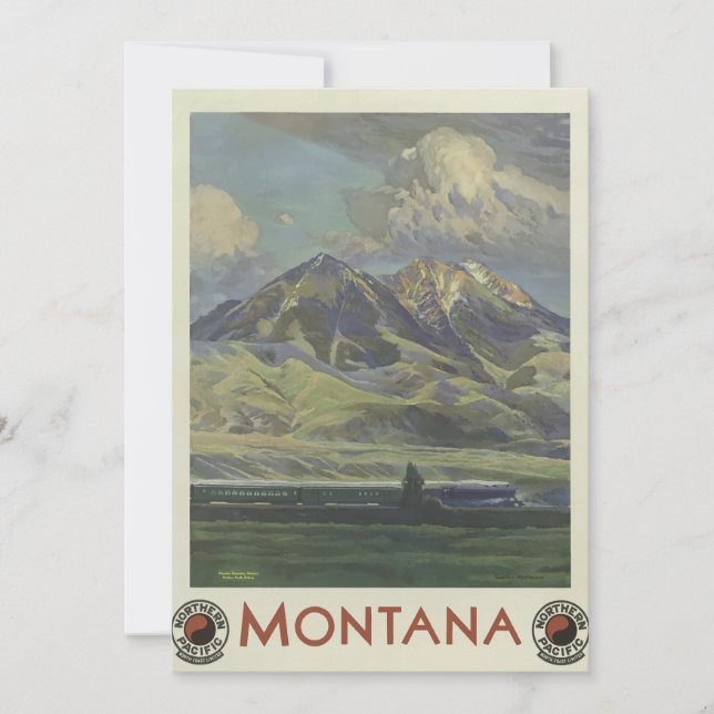 Tarjetas de Montaña Montana Poster de Viajes de la (Anverso)
