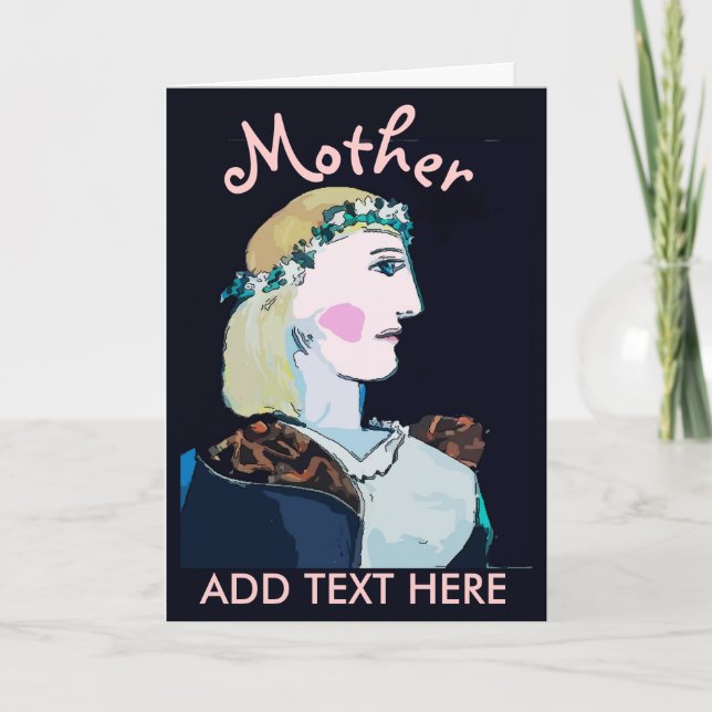 Tarjetas de mujer celta, añadir texto de edición, (Anverso)