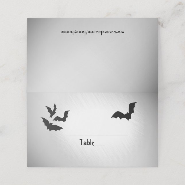 Tarjetas de murciélagos de Halloween (Exterior desplegado)