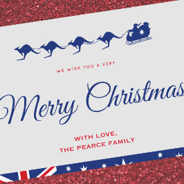 Tarjetas de Navidad a Australia Trineo de canguro 
