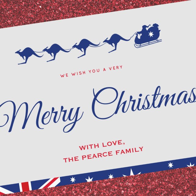 Tarjetas de Navidad a Australia Trineo de canguro  (Australian-christmas-cards-aussie-1)