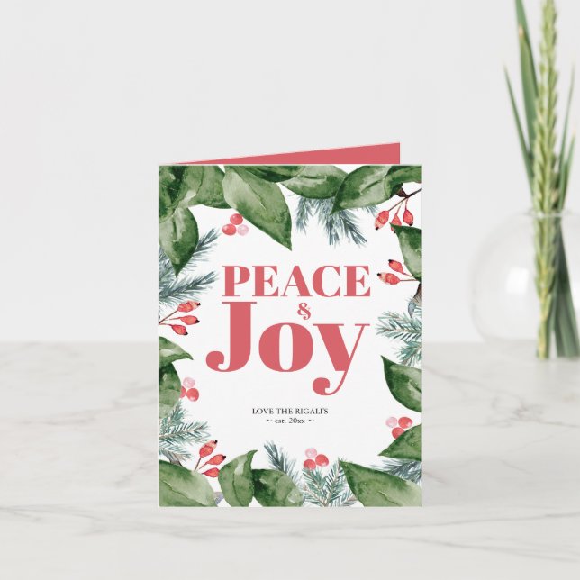 Tarjetas de navidad Agua Vegetación Botánica (Anverso)