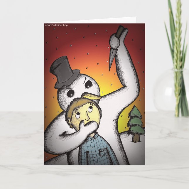 Tarjetas de Navidad alternativas - muñeco de nieve (Anverso)