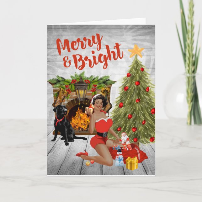 Tarjetas de Navidad antiguas afroamericanas (Anverso)