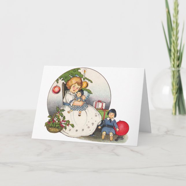 Tarjetas de Navidad antiguas fáciles de personaliz (Anverso)