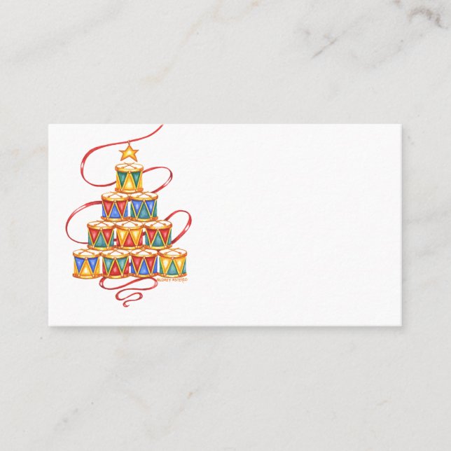 Tarjetas de Navidad Árbol de Tambores (Anverso)