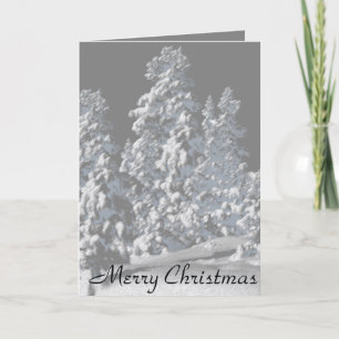 Tarjetas de navidad - Árboles con nieve plateados
