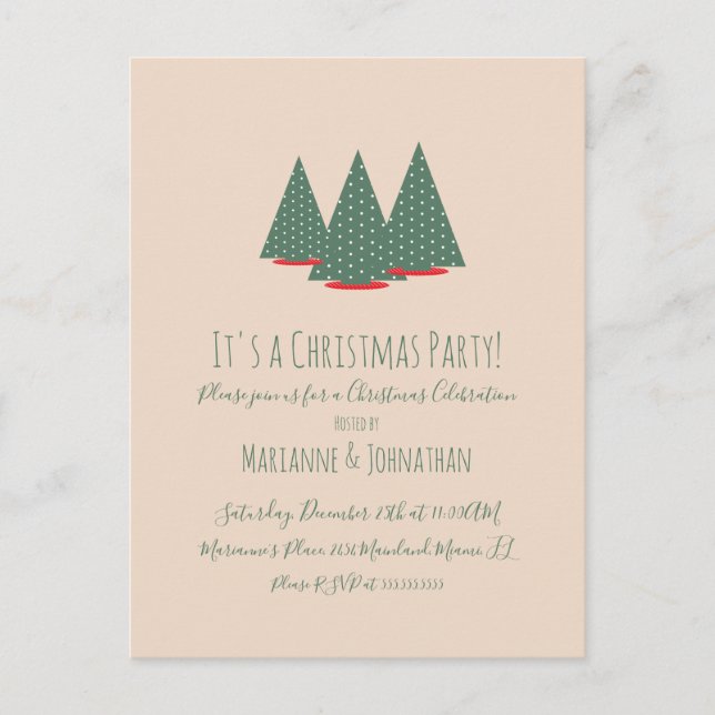Tarjetas De Navidad Árboles De Navidad Partido (Anverso)