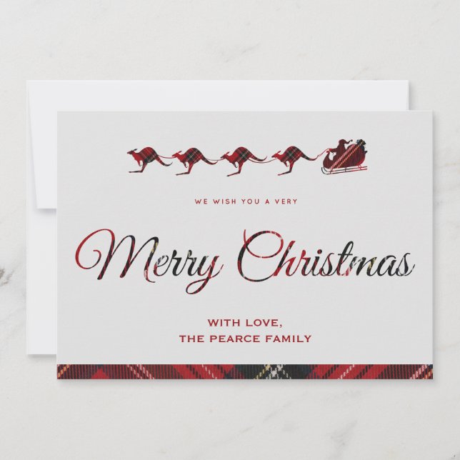 Tarjetas de navidad Australia Feliz Navidad Santa (Anverso)