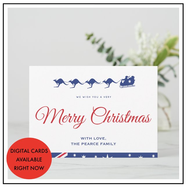 Tarjetas de navidad Australia Kangaroo Aussie (Kangaroo Christmas Cards)