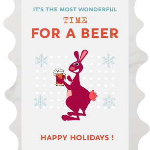 Tarjetas de navidad australianas Beer Kangaroo