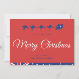 Tarjetas de navidad Bandera de Australia Kangaroo 