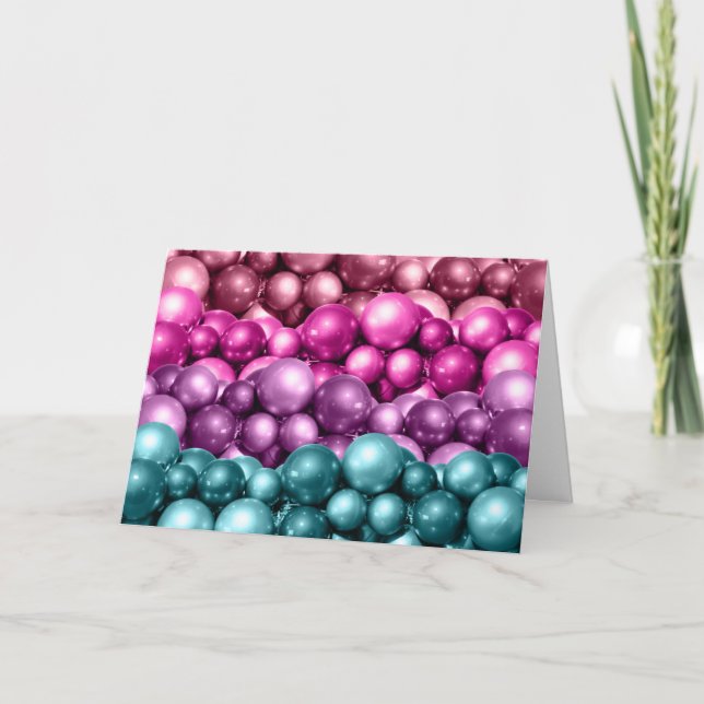 Tarjetas de navidad Bolas de vacaciones de Bonito  (Anverso)