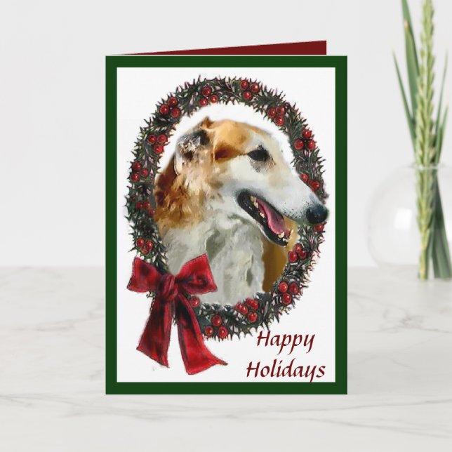 Tarjetas de Navidad Borzoi (Anverso)