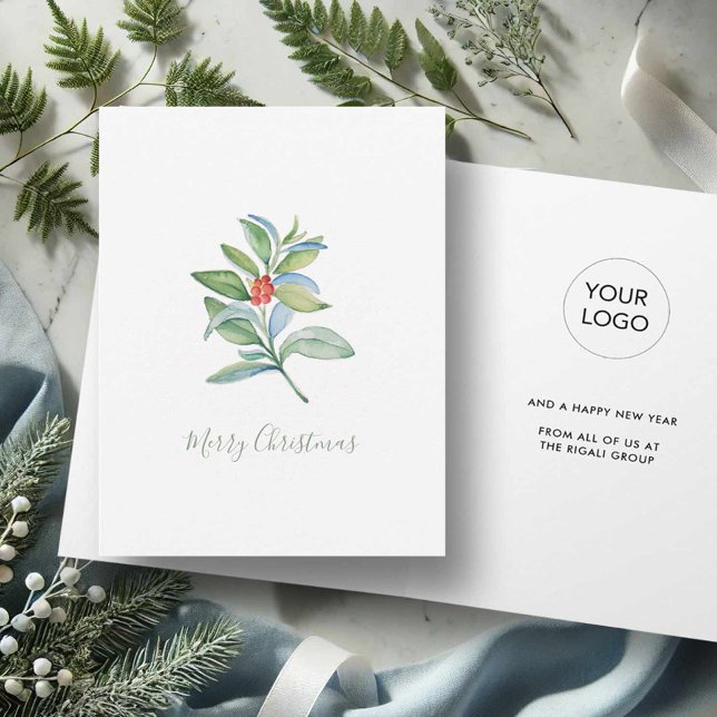 Tarjetas de Navidad botánico en acuarela (Botanical Christmas cards in watercolor shades of red and green by Victoria Grialiunas DoTellABelle)