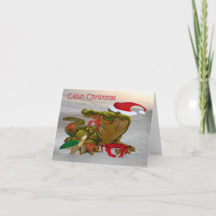 Tarjetas de Navidad Cajun de vacaciones en el bayo