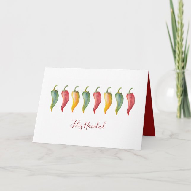 Tarjetas de Navidad Chili Peppers Feliz Navidad (Anverso)