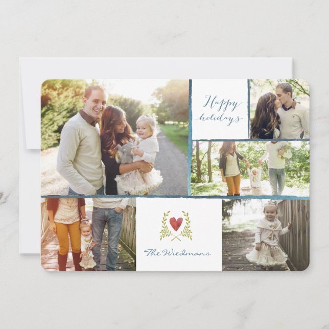 Tarjetas de Navidad Collage - Tarjetas de Ciervos  (Anverso)