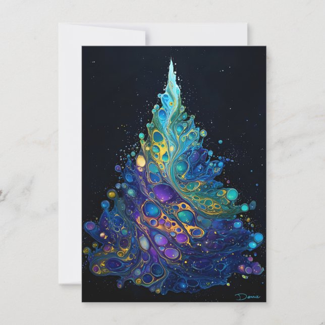 Tarjetas de Navidad Coloridas Únicas (Anverso)