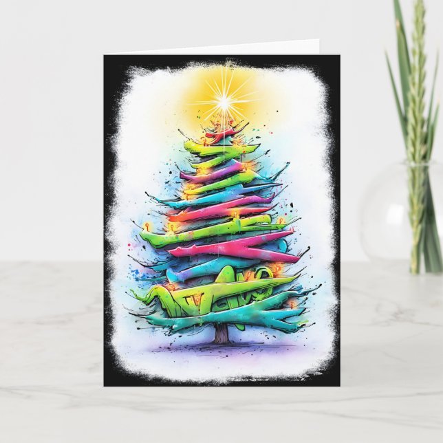 Tarjetas de Navidad Coloridas Únicas (Anverso)