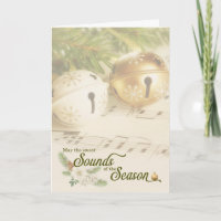 Tarjetas de Navidad con Campanas de Trineo y Músic