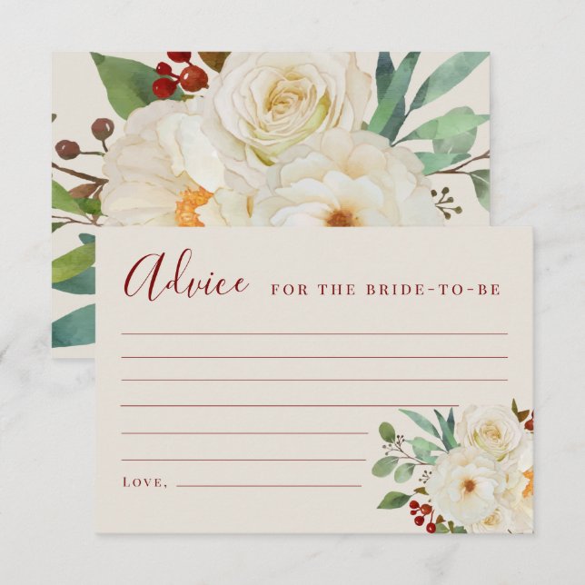 Tarjetas de navidad con consejos de novias florale (Anverso / Reverso)