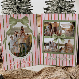 Tarjetas de Navidad con Foto de Lazo Festivo