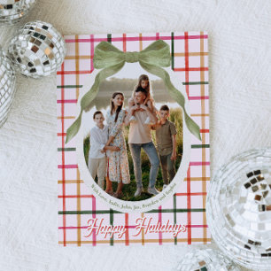 Tarjetas de Navidad con Foto de Lazo Festivo