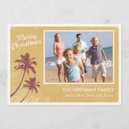 Tarjetas de Navidad con Foto de Playa Vintage Dora