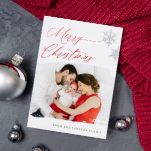 Tarjetas de Navidad con Foto Escritura Moderna